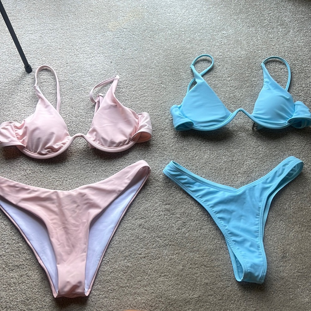 Zaful/SheIn Pink and Blue Bikinks